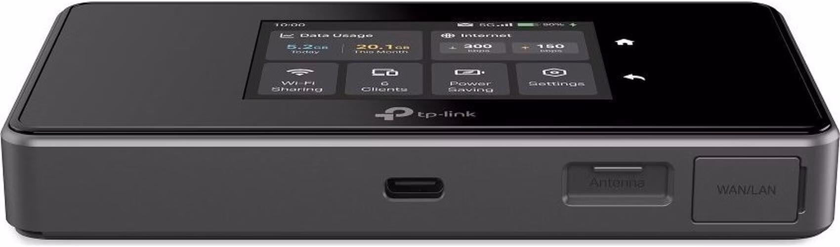 TP-Link M8550 mobilní 5G WiFi 6 router, display, 4700 mAh baterie, SD slot, 1x GLAN, 2x TS9