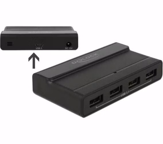 Delock Externí USB 3.1 Hub se 4 porty na 10 Gbps
