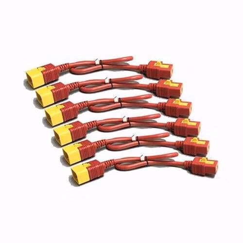 APC Power Cord Kit (6 ea), Locking, C19 to C20, 1.8m, Red
