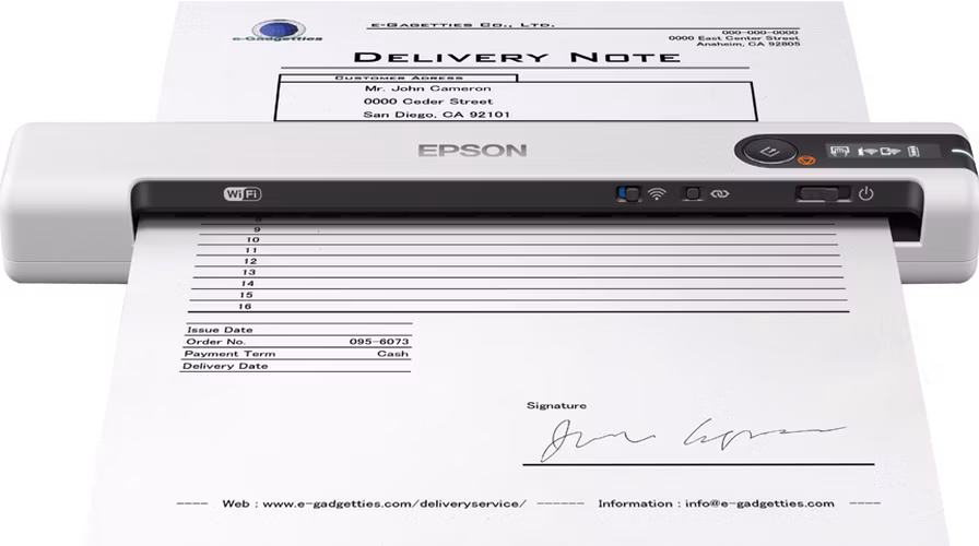 EPSON skener WorkForce DS-80W - A4/600x600dpi/USB/Wi-Fi/mobilní