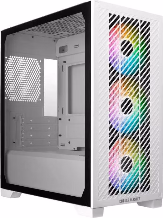 Cooler Master case Elite 301, mATX, Průhledná bočnice, 3x 120mm ARGB Fan, Bílá