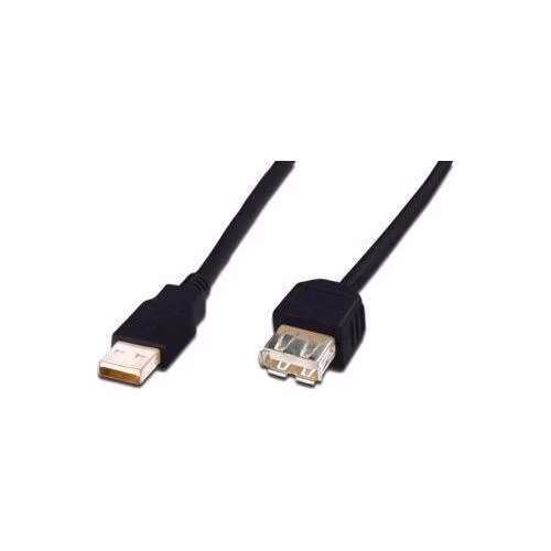 Digitus USB kabel prodlužovací A-A, 2xstíněný, měď, 5m, černý