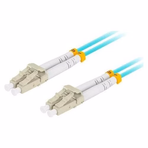 LANBERG optický patch cord MM LC/UPC-LC/UPC duplex 2m LSZH OM3 50/125 průměr 3mm, barva cyan