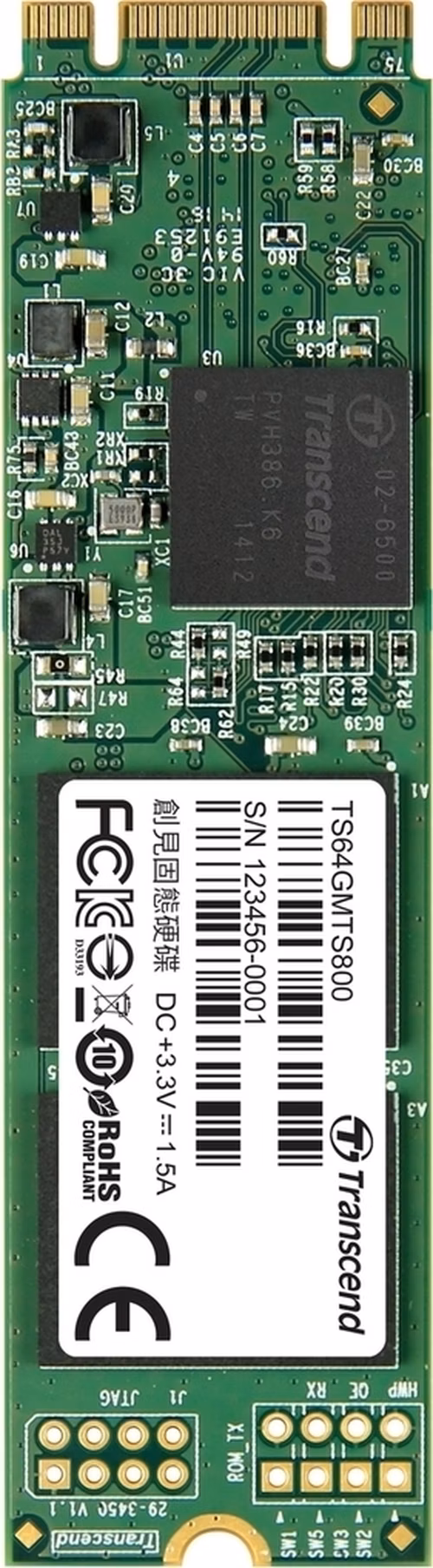 TRANSCEND MTS800 64GB SSD disk M.2 2280, SATA III (MLC)