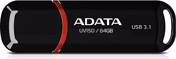 ADATA Flash Disk 64GB UV150, USB 3.1 disk Dash Drive (R:90/W:20 MB/s) čierny