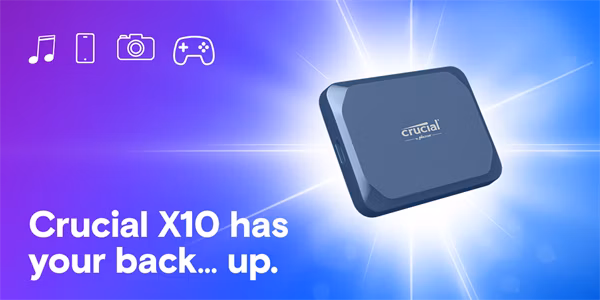 Crucial X10 4TB Portable SSD, USB 3.2, r2100MB/s