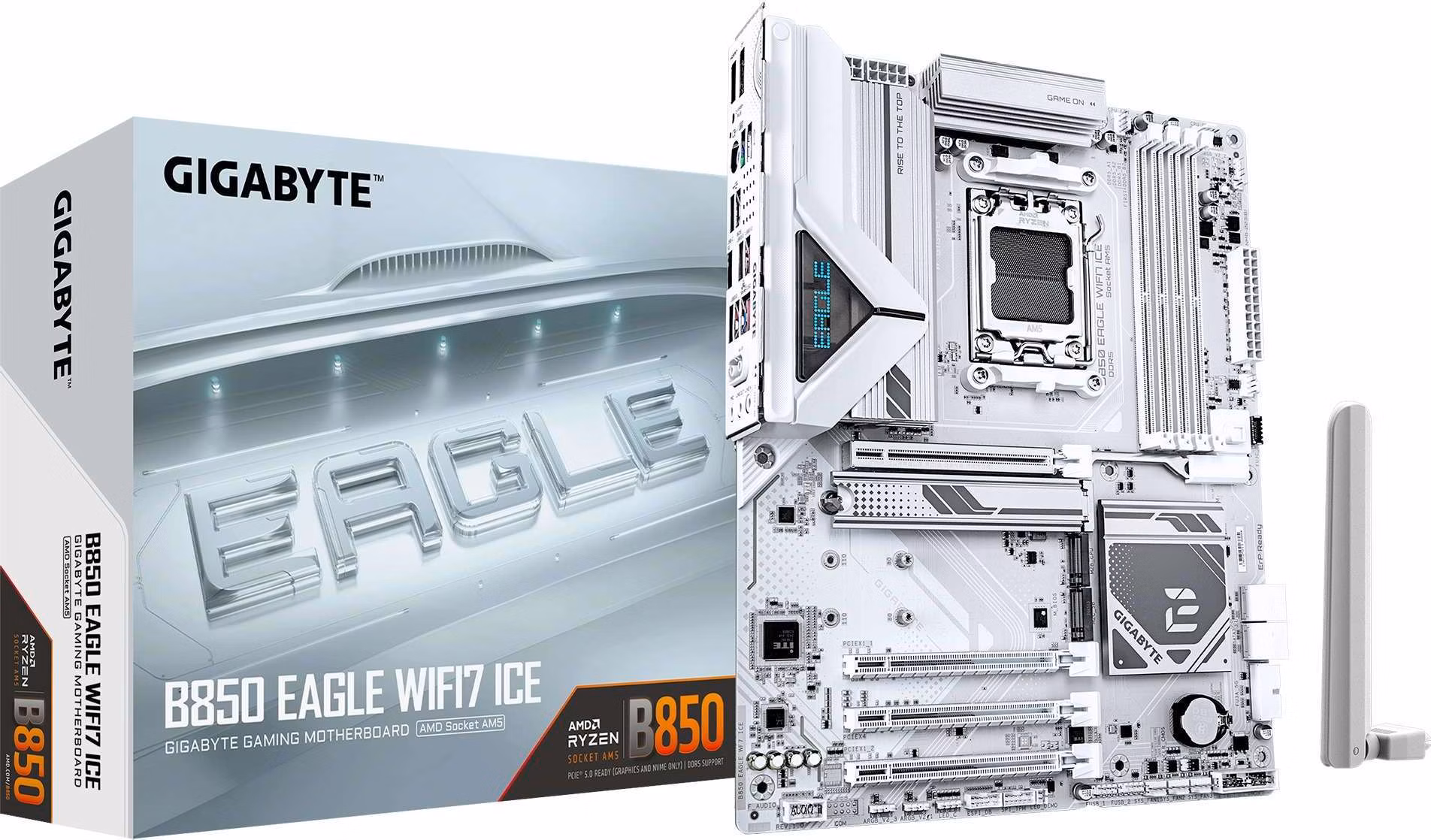 GIGABYTE MB Sc AM5 B850 EAGLE WF7 ICE, AMD B850, 4xDDR5, 1xHDMI, 1xDP, Wifi, ATX