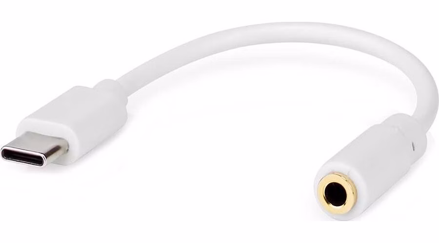NEDIS USB 2.0 adaptér/ USB-C zástrčka - 3,5 mm zásuvka/ kulatý/ bílý/ blistr/ 10 cm