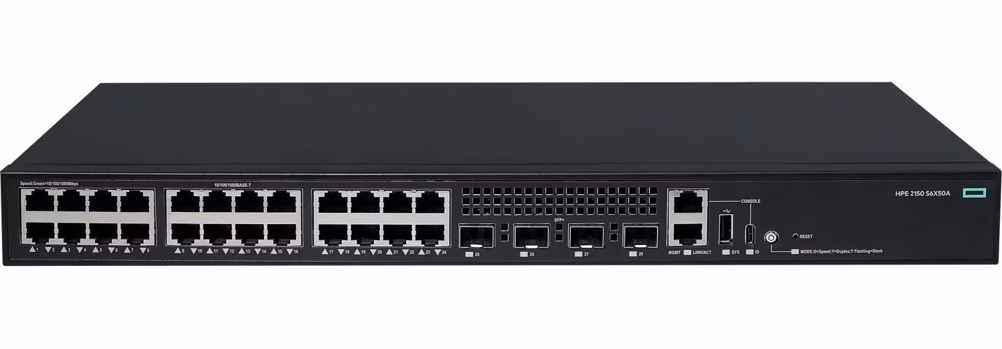 HPE Networking CW 2150 24p 10M/100M/1G 4p SFP+ 1G/10G Switch