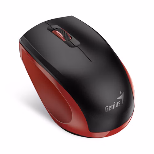 Genius NX-8006S , Myš, bezdrátová, optická, 1600dpi, 3 tlačítka, USB,tichá, černo-červená