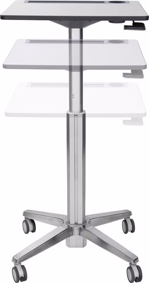 ERGOTRON LEARNFIT, ADJUSTABLE STANDING DESK, CLEAR ANODIZED, pracovní pojízdný stolek, k sezení i stání