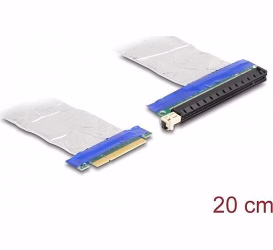 Delock Riser karta PCI Express, ze zástrčky x8 na slot x16, s kabelem, délka 20 cm