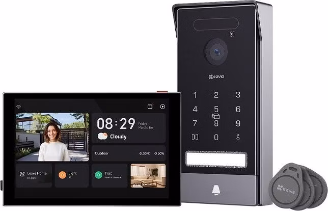EZVIZ chytrý domácí interkom HP7 Pro 4K/ Wi-Fi/ 3840 x 2160/ 8" dotykový monitor/ videotelefon/ bezdrátový zvonek/ IP65
