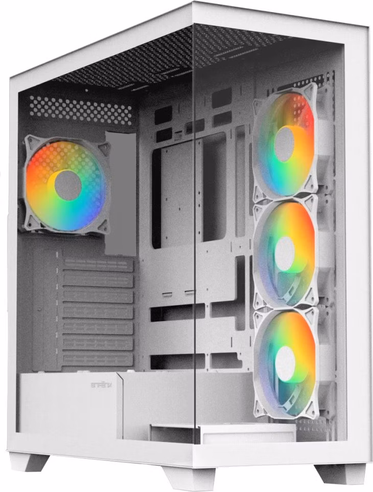 BitFenix skříň CETO / ATX / 4x 120mm FRGB fan / 2x USB 3.0 / USB-C / tvrzené sklo / bílá