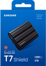 SAMSUNG Portable SSD T7 Shield 2TB / USB 3.2 Gen 2 / USB-C / Externí / Černý