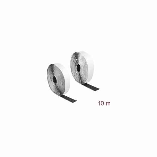 Delock Prilnavá páska suchého zipu Velcro, na zapínání háckovým a smyckovým povrchem, D 10 m x Š 25 mm, cerná