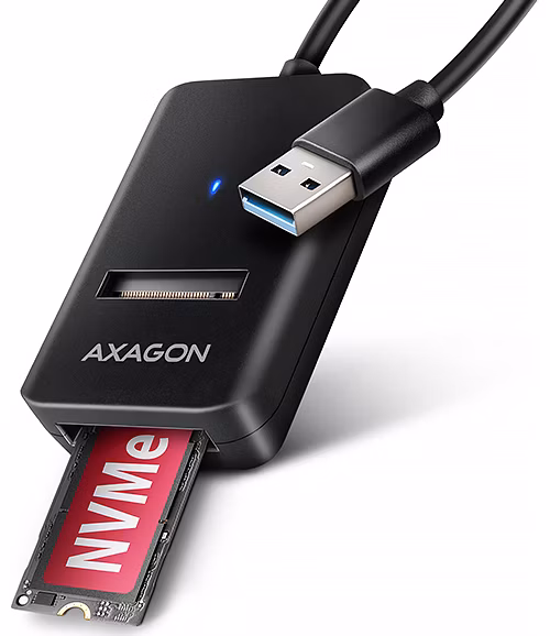 AXAGON USB-A adaptér pro připojení M.2 NVMe SSD / ADM2-AM / USB-A / USB 3.2 Gen2 / USB-A kabel 10cm