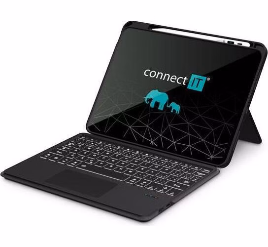 CONNECT IT TabCase podsvícená bezdrátová klávesnice s pouzdrem pro iPad 10.9" ČERNÁ