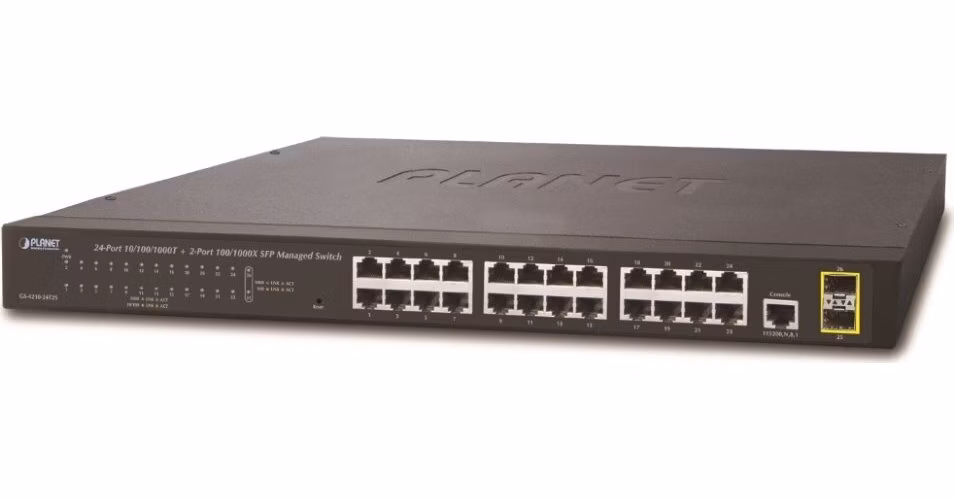 Planet GS-4210-24T2S L2 switch, 24x1Gb, 2x1Gb SFP, QoS, fanless