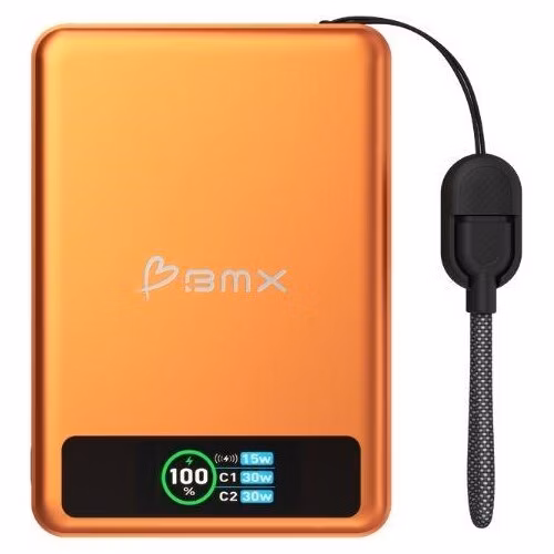 BMX SolidSafe™ 10K Solid-State Magnetic Power Bank, Orange
