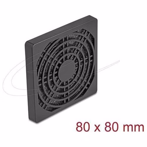 Delock Rošt ventilátoru s protiprachovým filtrem, rozměr 80 x 80 mm, černý