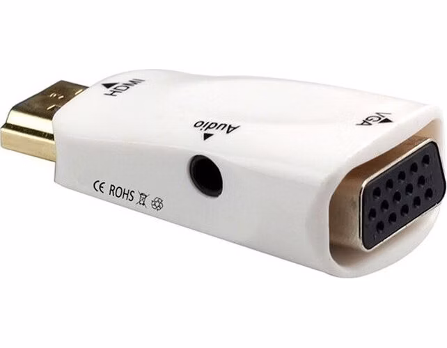 PremiumCord konvertor HDMI na VGA + audio/ bílý