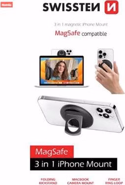 SWISSTEN 3in1 MagStick IPHONE MOUNT BLACK (kompatibilní s MagSafe)
