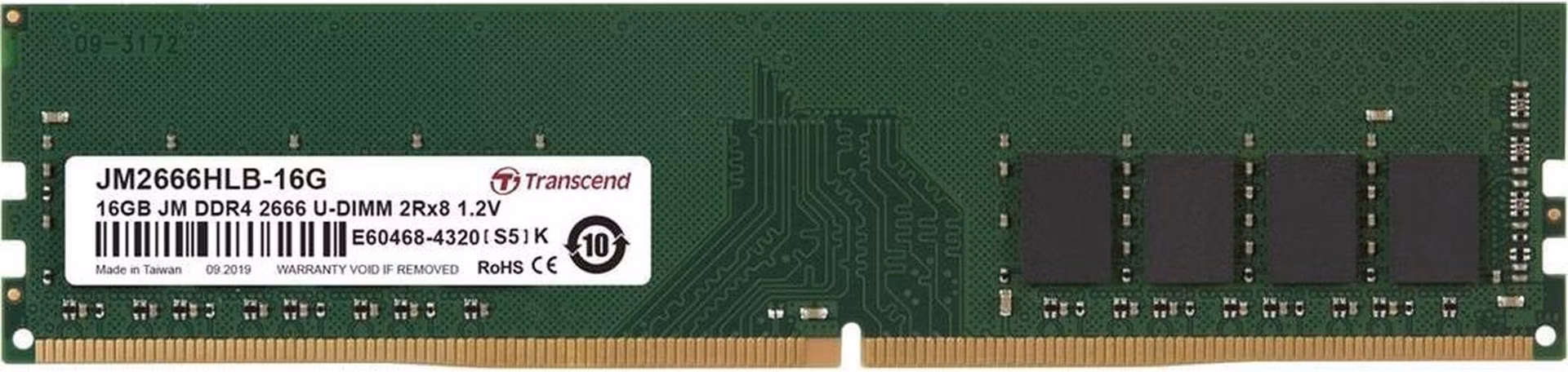 Transcend paměť 16GB DDR4 2666 U-DIMM (JetRam) 2Rx8 CL19
