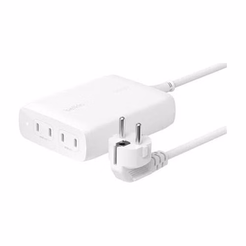 Belkin BOOST CHARGE™ PRO 200W 4-portová USB-C Power Delivery GaN PPS nabíječka + 1,5m síťový kabel, bílá