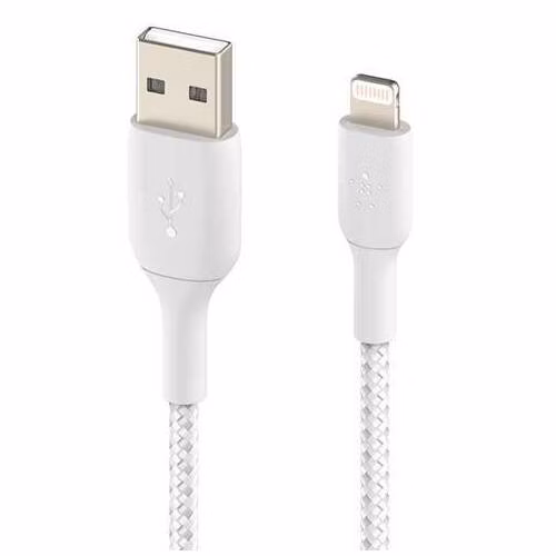 Belkin kábel Boost Charge Braided USB-A to Lightning 3m - White