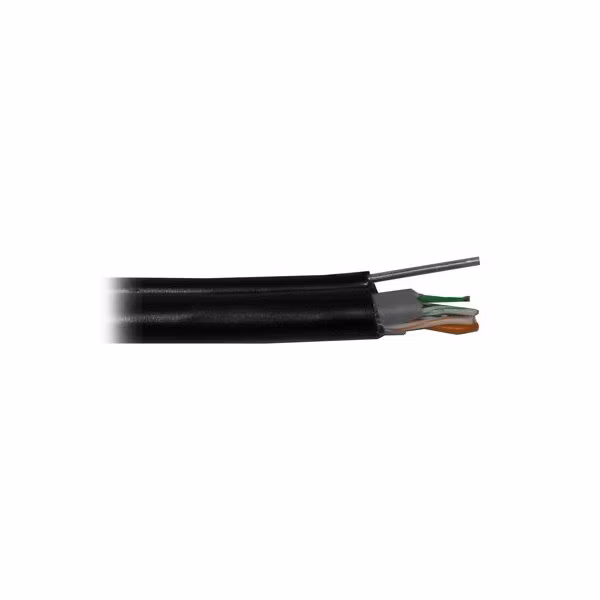 PLANET kabel FTP, drát, 4pár, Cat5e, PE+PVC venkovní dvouplášť, ocelové nosné lanko, Fca (balení 500m)