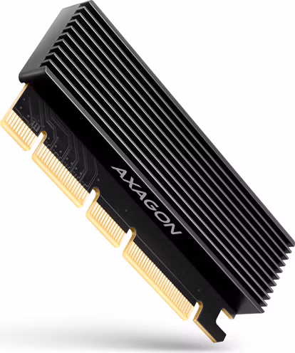 AXAGON PCEM2-XS, PCIe x16 - M.2 NVMe M-key slot adaptér, kryt s chladičem pro pasivní chlazení