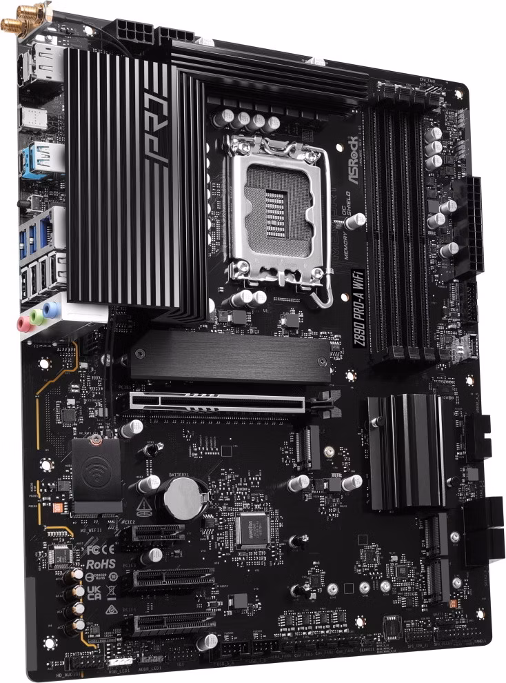 ASRock Z890 Pro-A WiFi / Intel Z890 / LGA1851 / 4x DDR5 / 4x M.2 / HDMI / DP / Thunderbolt 4 / USB-C / WiFi / ATX