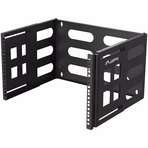 SKLÁDACÍ DRŽÁK PRO MONTÁŽ NA STĚNU 19" 6U RACK 497X400/240 ČERNÝ LANBERG