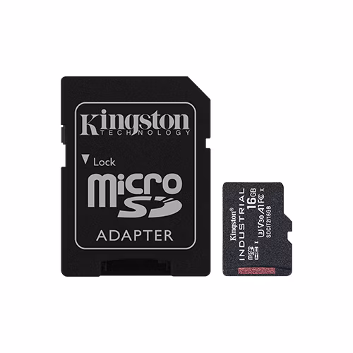 16 GB . microSDHC karta Kingston Industrial C10 A1 pSLC Card + SD Adapter