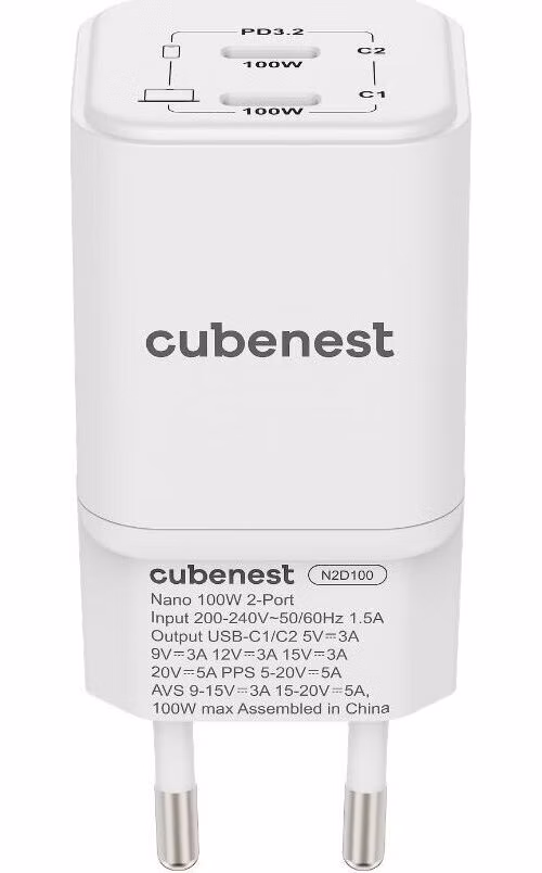 Cubenest PD Nano Adapter 100W - biela