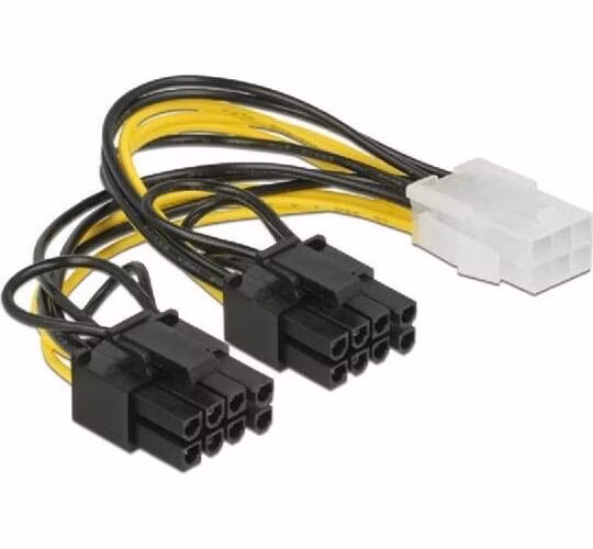 Delock PCI Express napájecí kabel 6 pin samice > 2 x 8 pin samec 15 cm