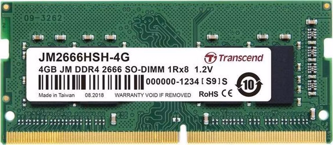 Transcend paměť 4GB SODIMM DDR4 2666 1Rx8 512Mx8 CL19 1.2V