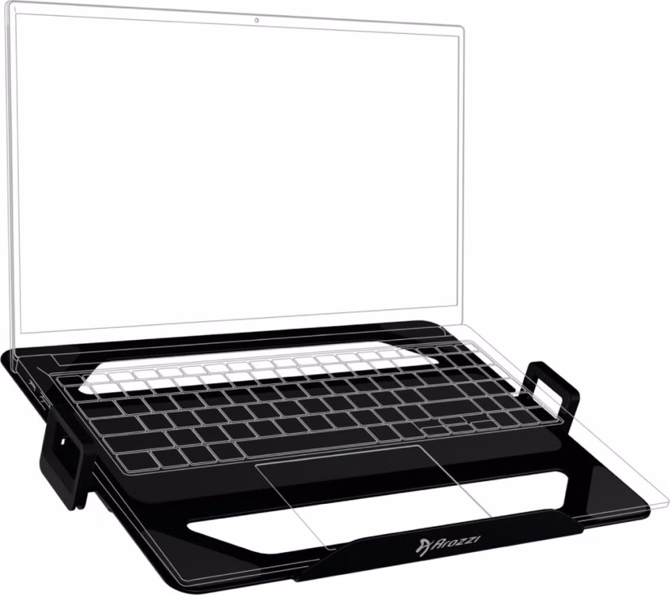 AROZZI ALZARE Laptop Holder Black/ držák notebooku pro stolní držák pro monitory/ kovový/ černý