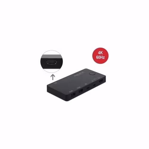 Delock HDMI / USB-C™ KVM Switch 4K 60 Hz s USB 2.0
