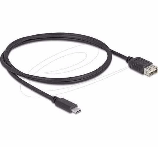Delock USB 2.0 kabel USB Type-C samec na EASY USB Type-A samice 1 m, černý