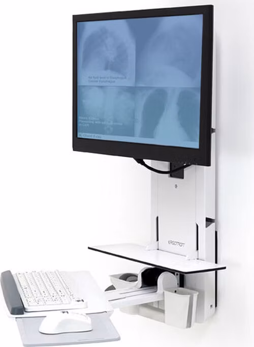 ERGOTRON PATIENT ROOM, VL18 STS WM,white,systém držáků na zeď, monitor (all in one), klávesnice, myš,prac.plocha