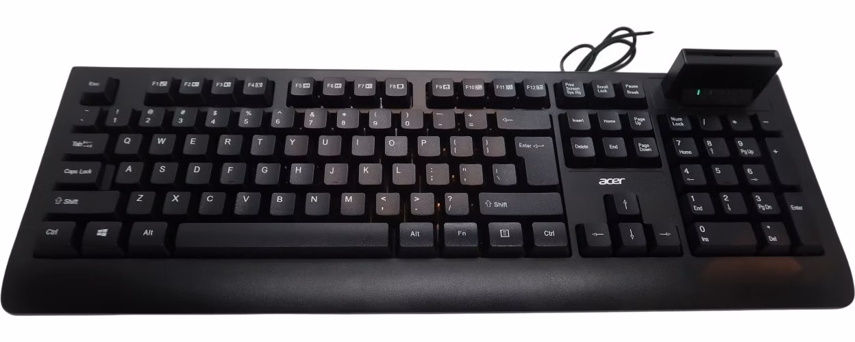ACER Wired Smart Card reader Keyboard, drátová, USB2.0, čtečka chytrých karet, Black, Membrane Switch, CZ/SK layout