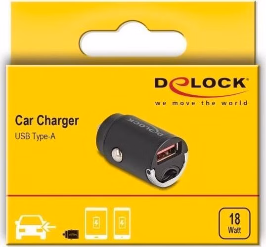 Delock Mininabíječka do auta, USB Typ-A, o výkonu 18 W