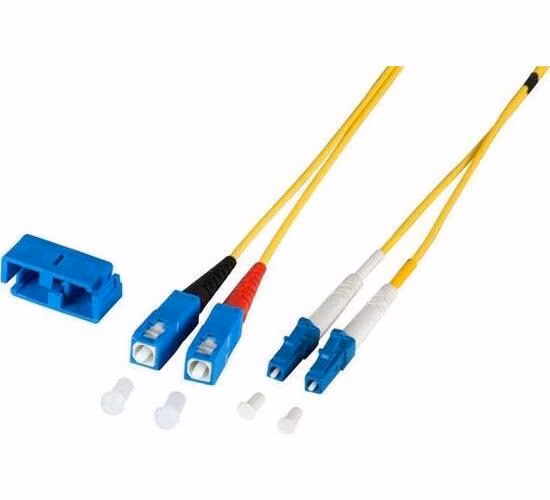 Optický kábel LC-SC, 2m Duplex OS2(9/125µm), LSOH, 2mm, žltý