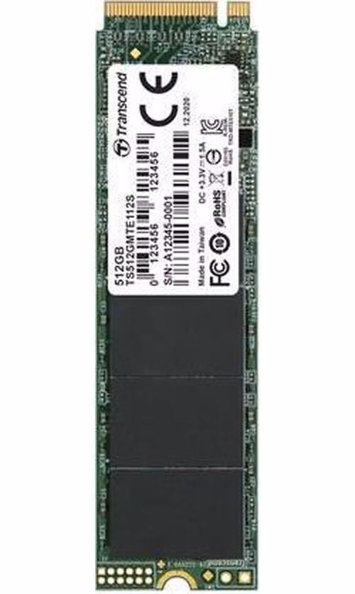 TRANSCEND MTE112S 512GB SSD disk M.2 2280, PCIe Gen3 x4 NVMe 1.3 (3D TLC), single sided, 1700MB/s R, 900MB/s W