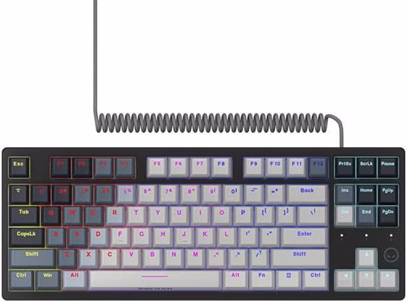 Lorgar Azar 514 TKL, kompaktná mechanická herná klávesnica, US layout, biela