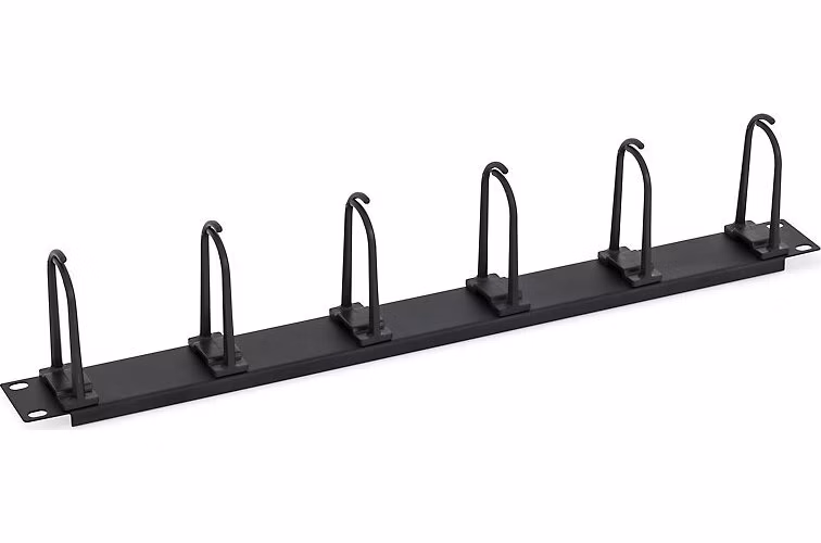 Triton 19" vyvaz. panel 1U plastový 5 x úchytka velká BK