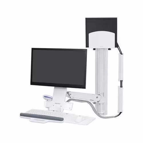 ERGOTRON StyleView® Sit-Stand Combo System (white) s prac. plochou, držák LCD, klávesnice+ myš