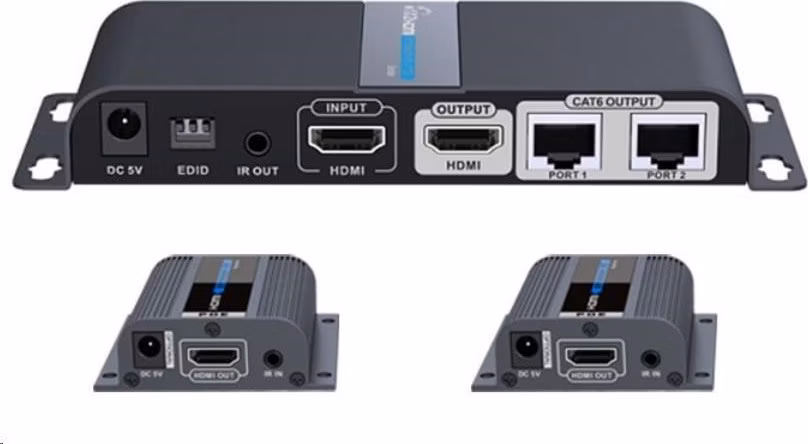 PREMIUMCORD HDMI 1-2 splitter+extender cez CAT6/6a/7, FULL HD, 3D